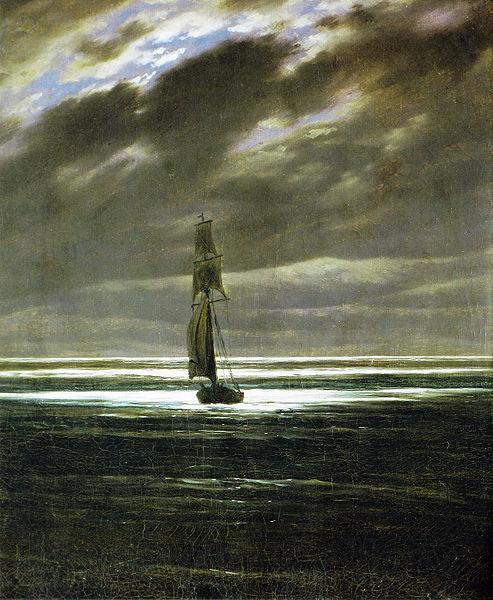 Caspar David Friedrich Seestuck bei Mondschein France oil painting art